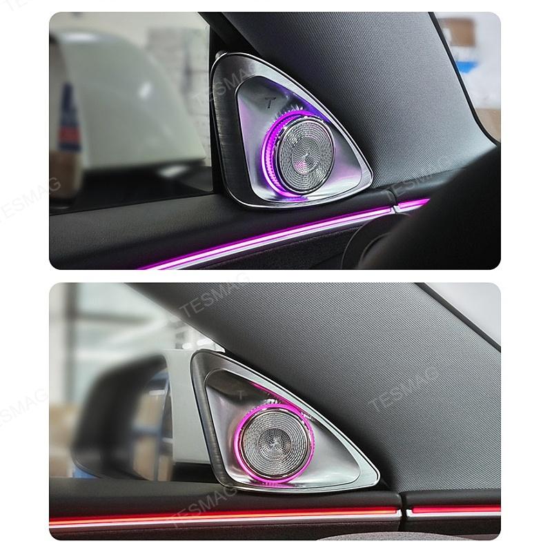 Tesla Model 3/Y/3Highland 4D Rotating Tweeter with LED Ambient Lighting