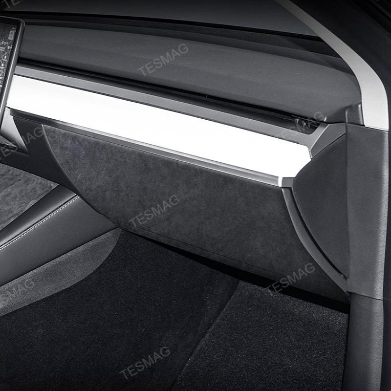 Tesla Model 3/Y Alcantara Passenger Storage Box Anti-Kick Pad