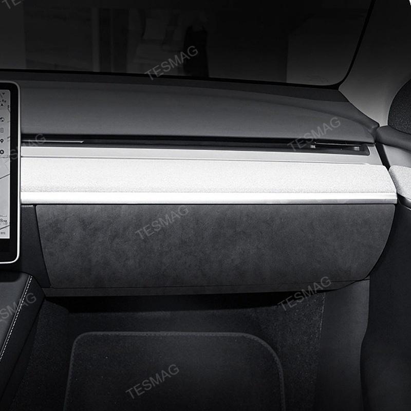 Tesla Model 3/Y Alcantara Passenger Storage Box Anti-Kick Pad
