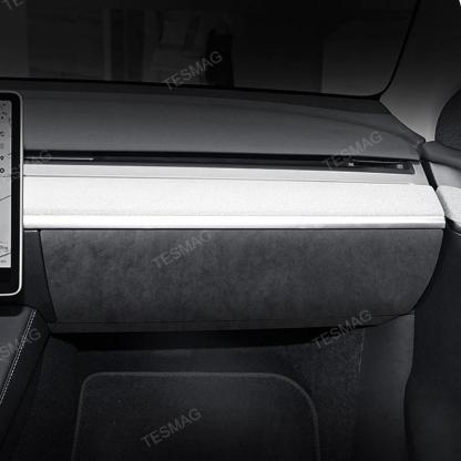 Tesla Model 3/Y Alcantara Passenger Storage Box Anti-Kick Pad