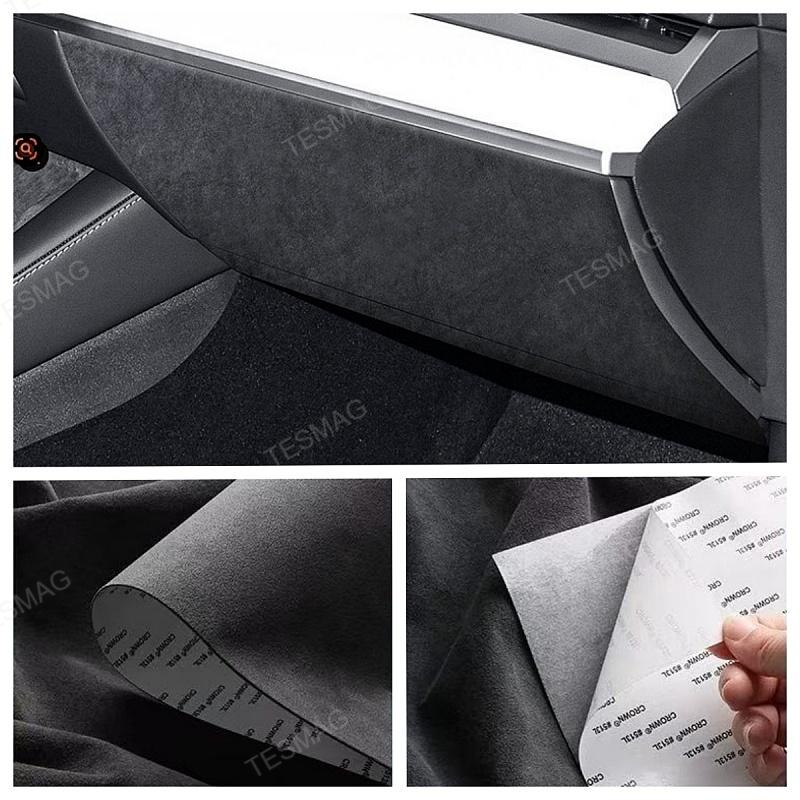 Tesla Model 3/Y Alcantara Passenger Storage Box Anti-Kick Pad