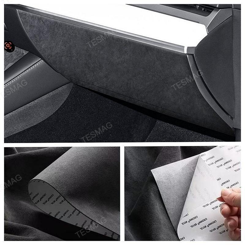 Tesla Model 3/Y Alcantara Passenger Storage Box Anti-Kick Pad