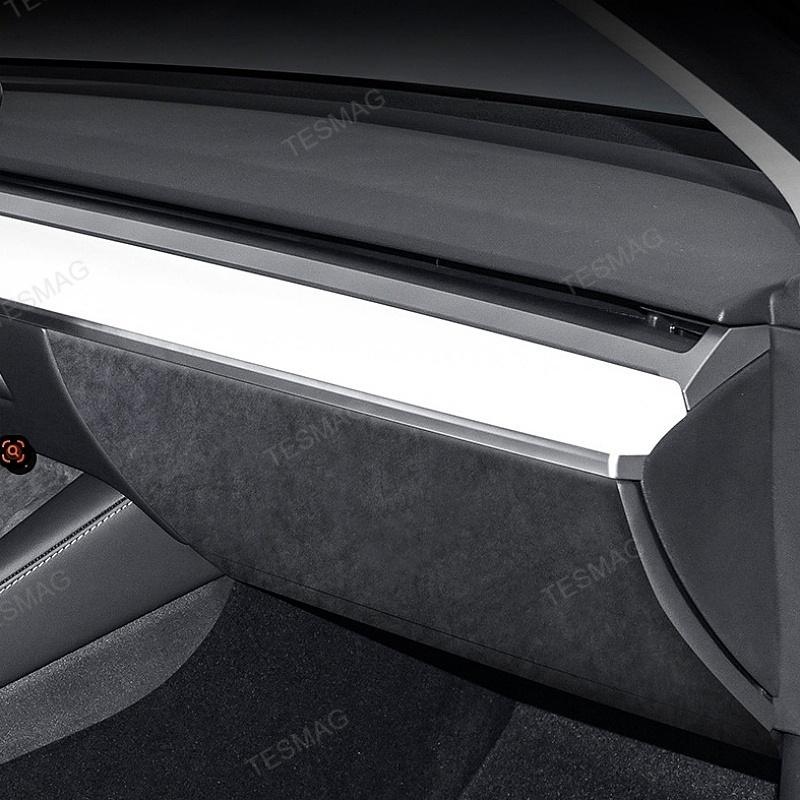 Tesla Model 3/Y Alcantara Passenger Storage Box Anti-Kick Pad