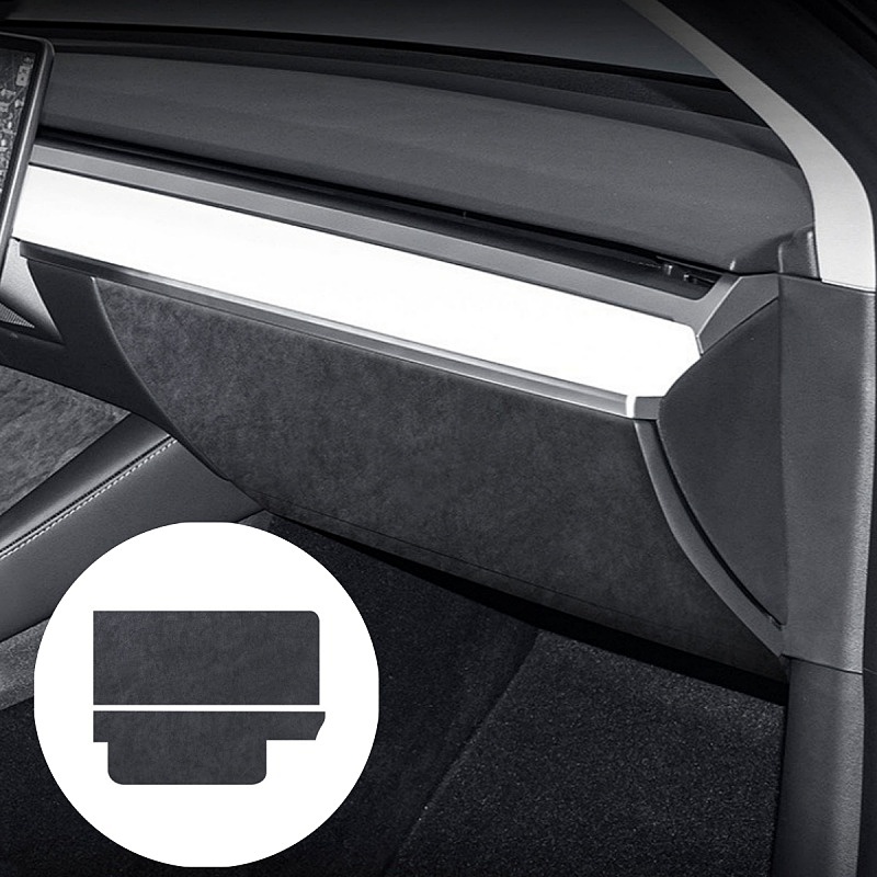 Tesla Model 3/Y Alcantara Passenger Storage Box Anti-Kick Pad