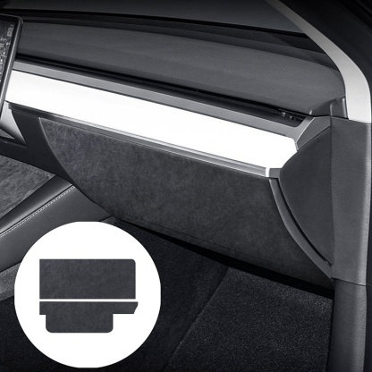 Tesla Model 3/Y Alcantara Passenger Storage Box Anti-Kick Pad