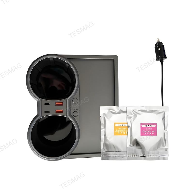 Tesla Model 3/Y Center Console Multifunction Cup Holder Docking Station with Ambient Lighting