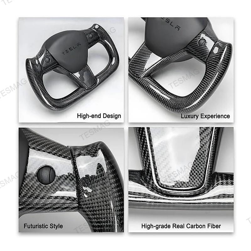 Tesla Model 3/Y Real Carbon Fiber Steering Wheel Yoke