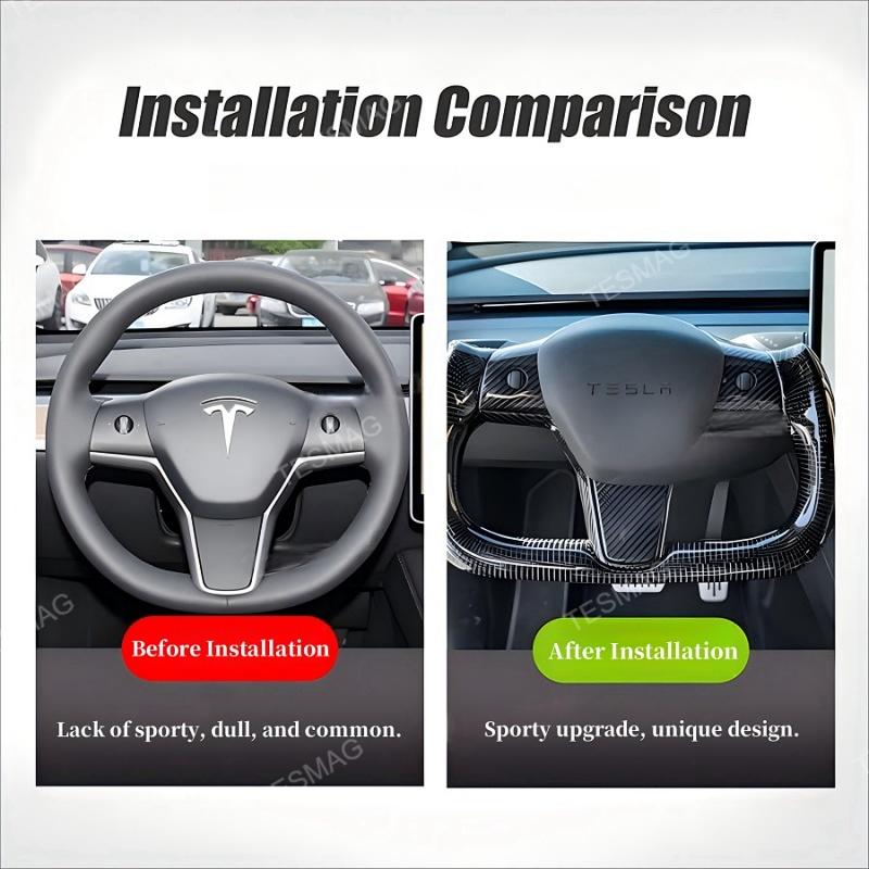 Tesla Model 3/Y Real Carbon Fiber Steering Wheel Yoke
