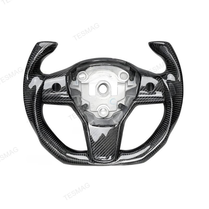 Tesla Model 3/Y Real Carbon Fiber Steering Wheel Yoke