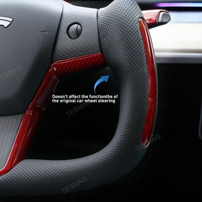 Tesla Model 3/Y Yoke Style Steering Wheel With Red Sport Style