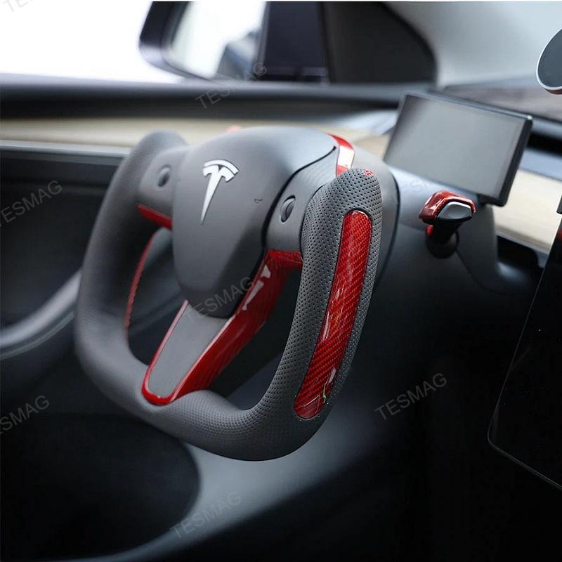 Tesla Model 3/Y Yoke Style Steering Wheel With Red Sport Tesla Model 3/Y Yoke Style Steering Wheel With Red Sport