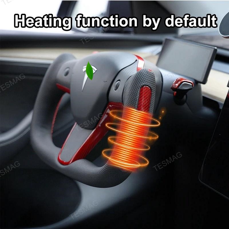 Tesla Model 3/Y Yoke Style Steering Wheel With Red Sport Style