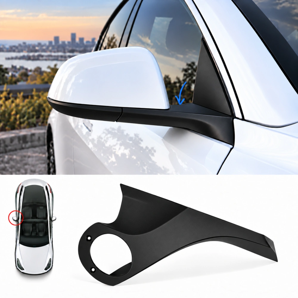 Exterior Door Mirror Mount Upper Cover for Tesla Model 3 2017–2023 Pre-Highland