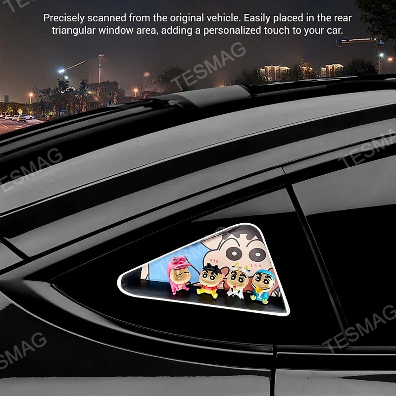 Tesla Model 3/Y /3 Highland Triangle Window Ambient Lighting Crayon Shin-chan