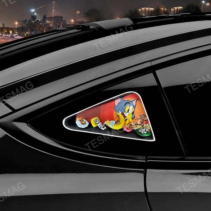 Tesla Model 3/Y Triangle Window Ambient Lighting Tom and Jerry