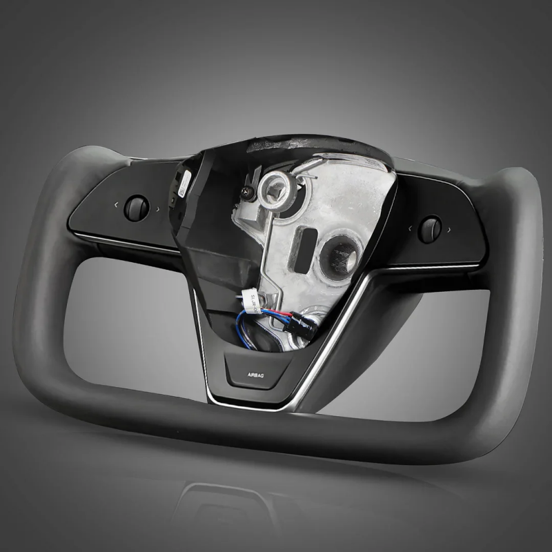 Tesla Model 3/Y Yoke Steering Wheel - Black Nappa Leather