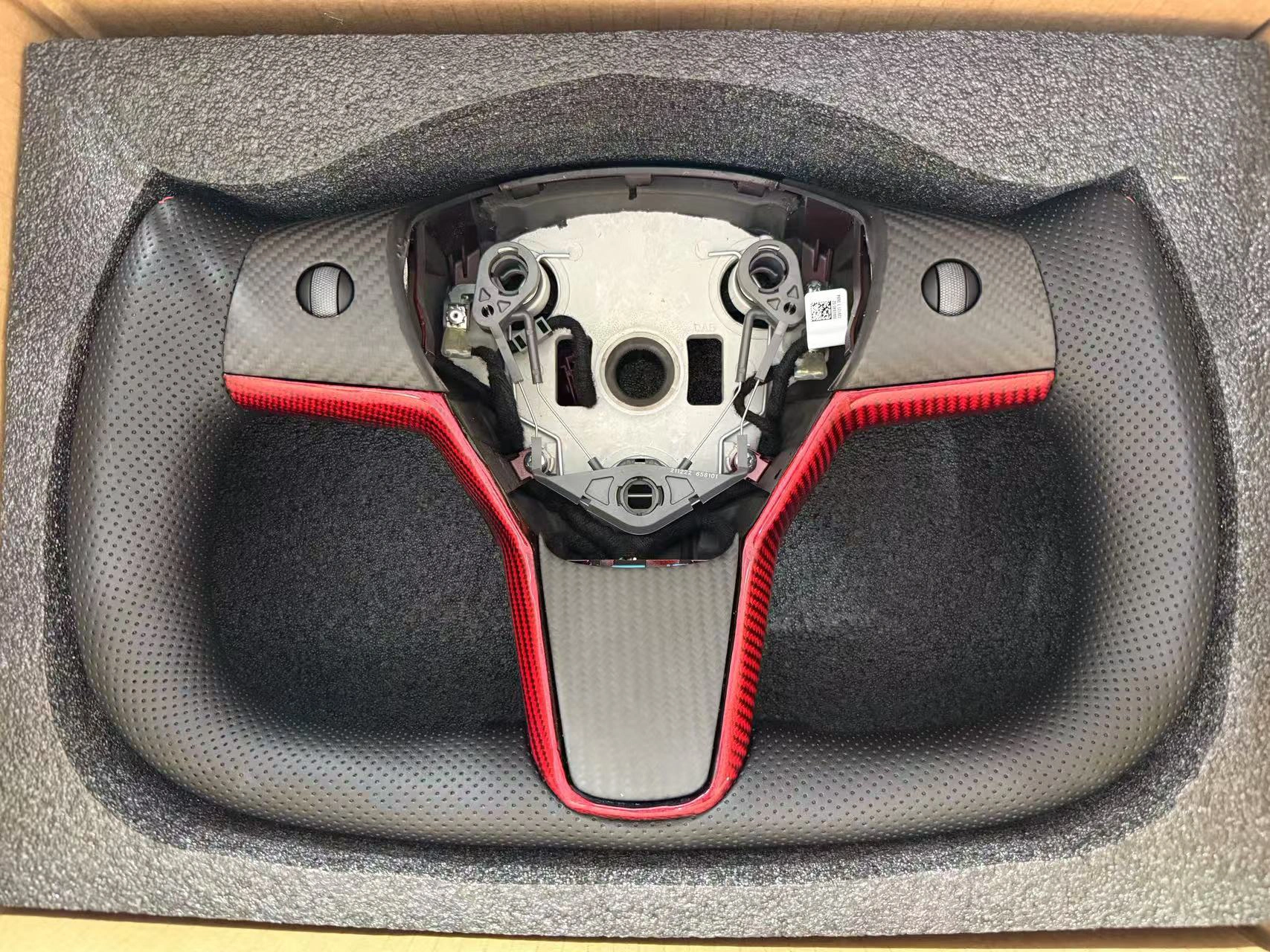 Tesla Model 3/Y Yoke Style Steering Wheel With Red Sport Style