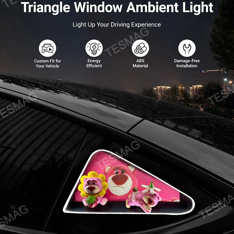Tesla Model 3/Y/3 Highland Ambient Light Triangle Window Lotso Bear