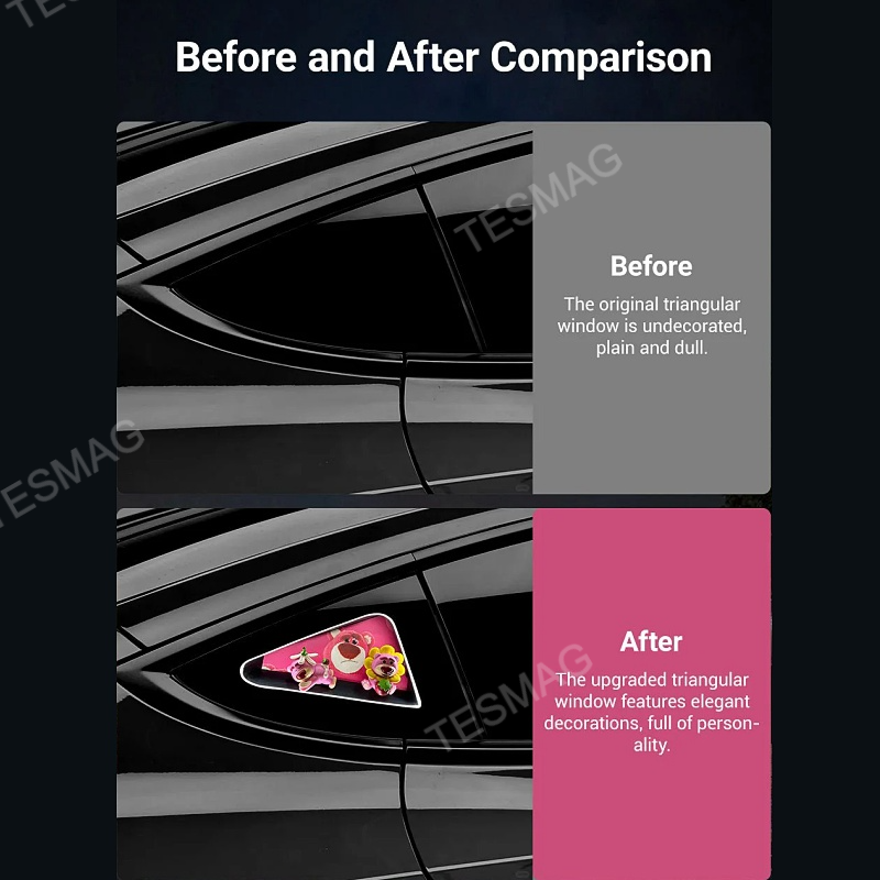 Tesla Model 3/Y/3 Highland Ambient Light Triangle Window Lotso Bear