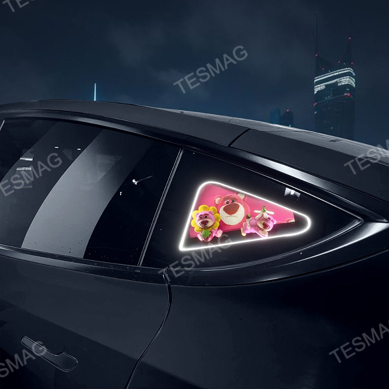 Tesla Model 3/Y/3 Highland Ambient Light Triangle Window Lotso Bear