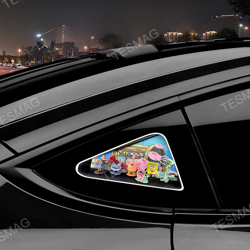 Tesla Model 3/Y/3 Highland Triangle Window Ambient Light‐SpongeBob SquarePants