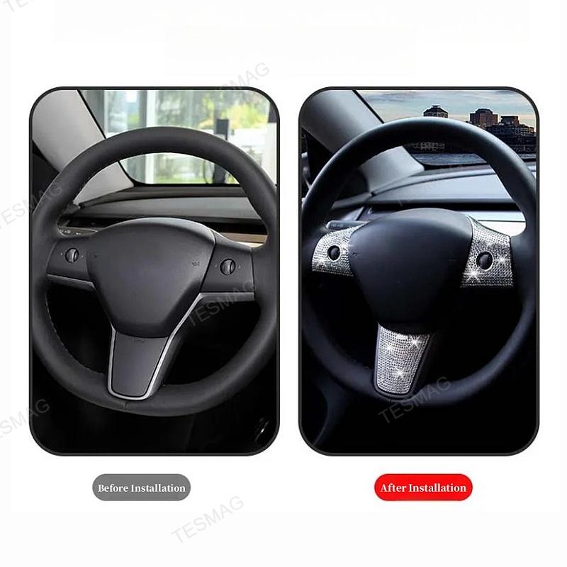 Tesla Model 3/Y Steering Wheel Button Diamond Patch