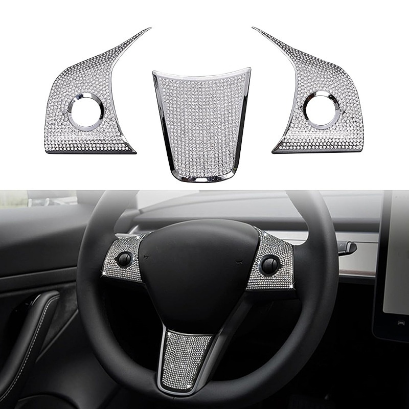 Tesla Model 3/Y Steering Wheel Button Diamond Patch