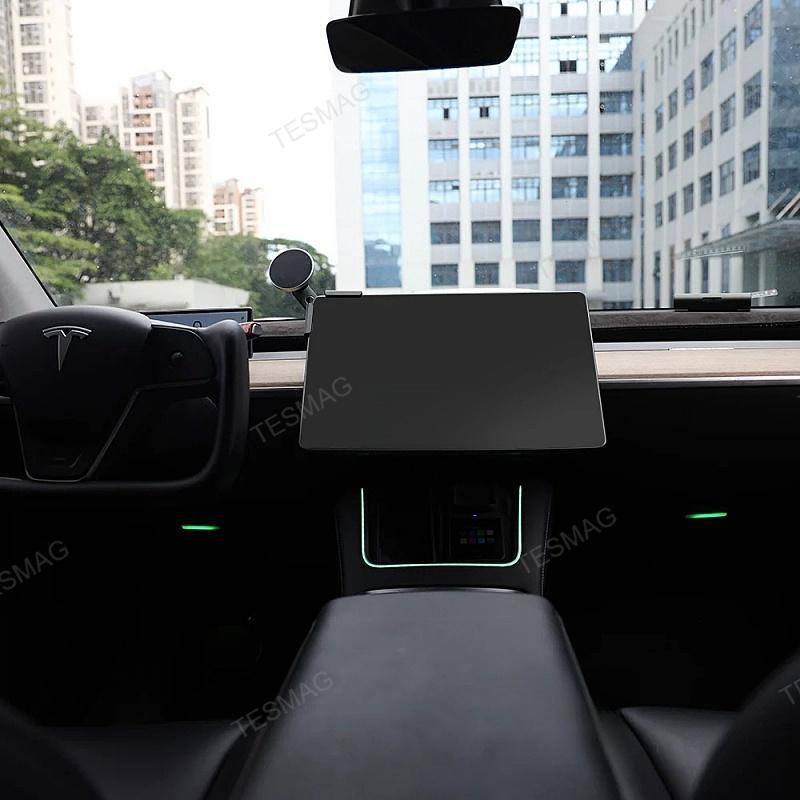 Tesla Model 3Y Wireless Charger With LED Ambient Lighting Center Console Charging Pad