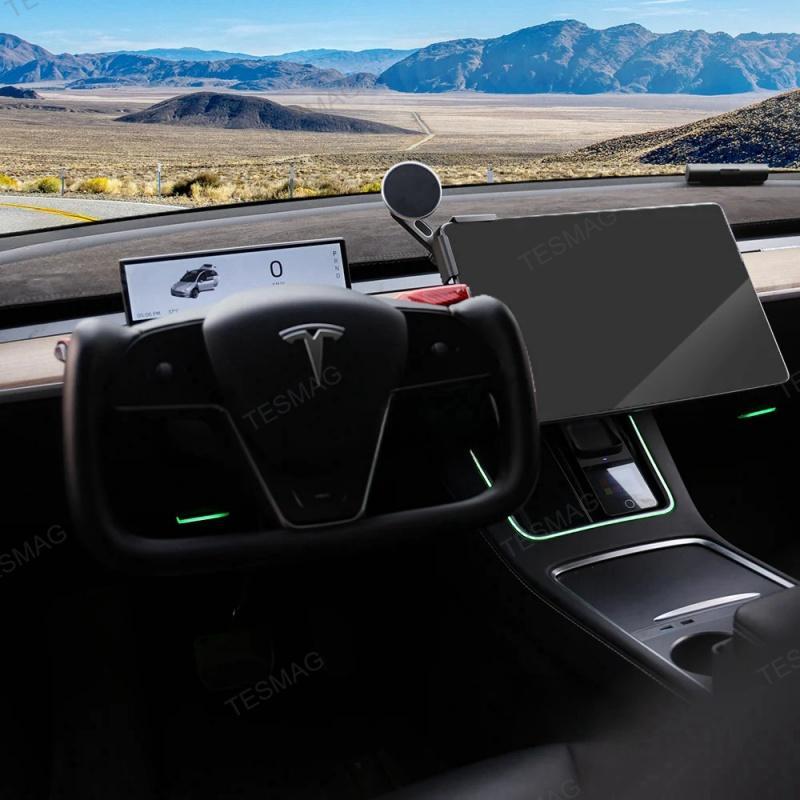 Tesla Model 3Y Wireless Charger With LED Ambient Lighting Center Console Charging Pad