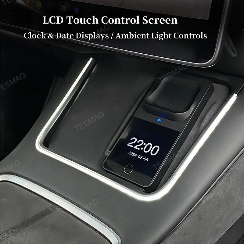 Tesla Model 3Y Wireless Charger With LED Ambient Lighting Center Console Charging Pad