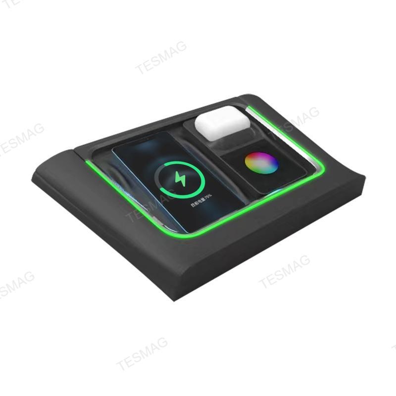 Tesla Model 3Y Wireless Charger With LED Ambient Lighting Center Console Charging Pad