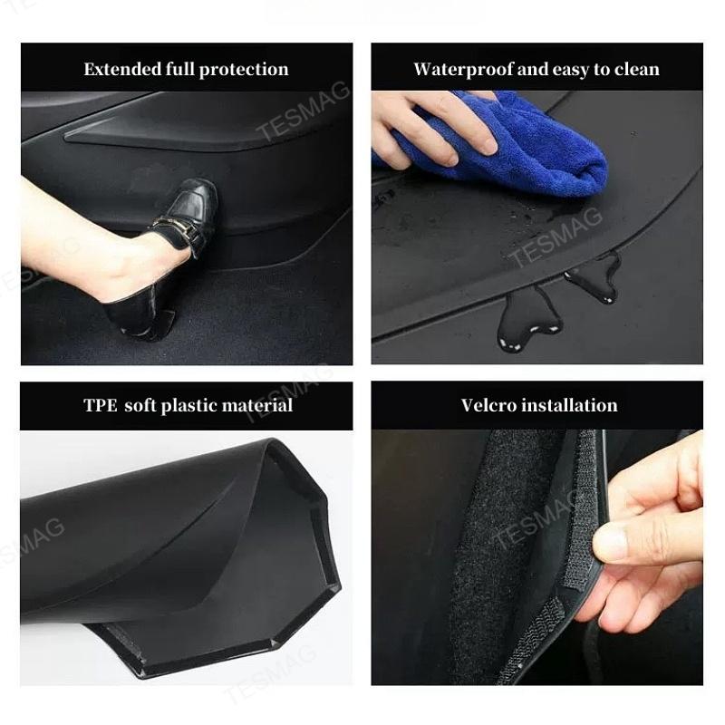 Tesla Model 3/Y center console side guard TPE kick pad