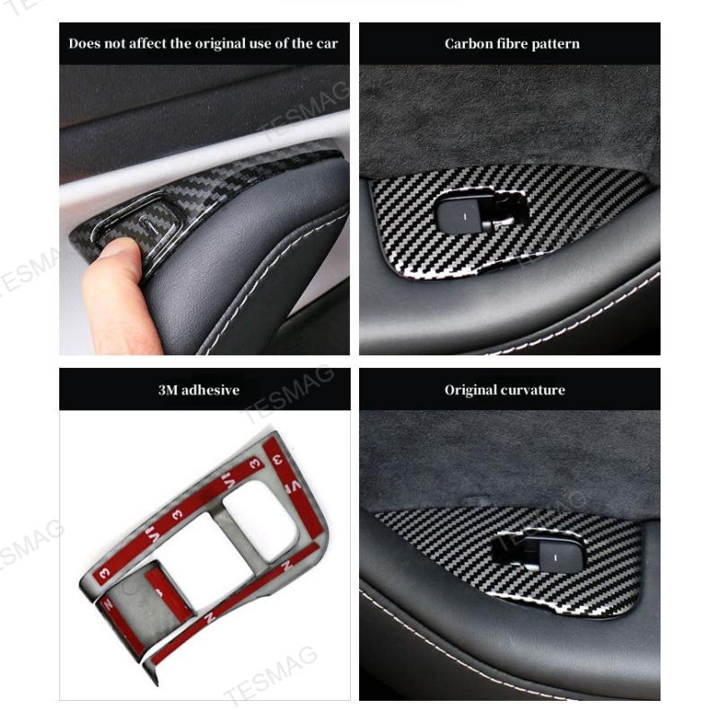 Tesla Model 3/Y/Highland Window Lift Switch Button Cover Trim Sticker