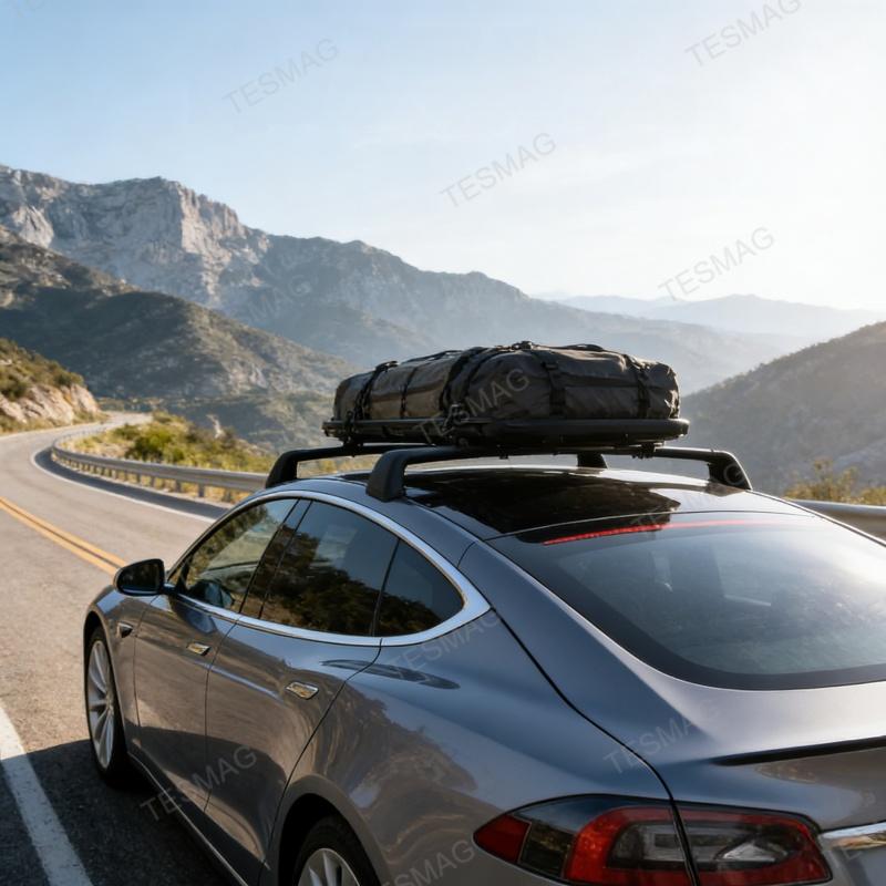 Tesla Model S Aerodynamic Roof Rack Cross Bars | Lockable & OEM-Style Aluminum Alloy