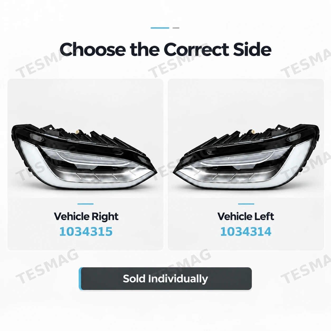 LED Headlight Assembly for Tesla Model X 2016–2020 | 1034314/1034315