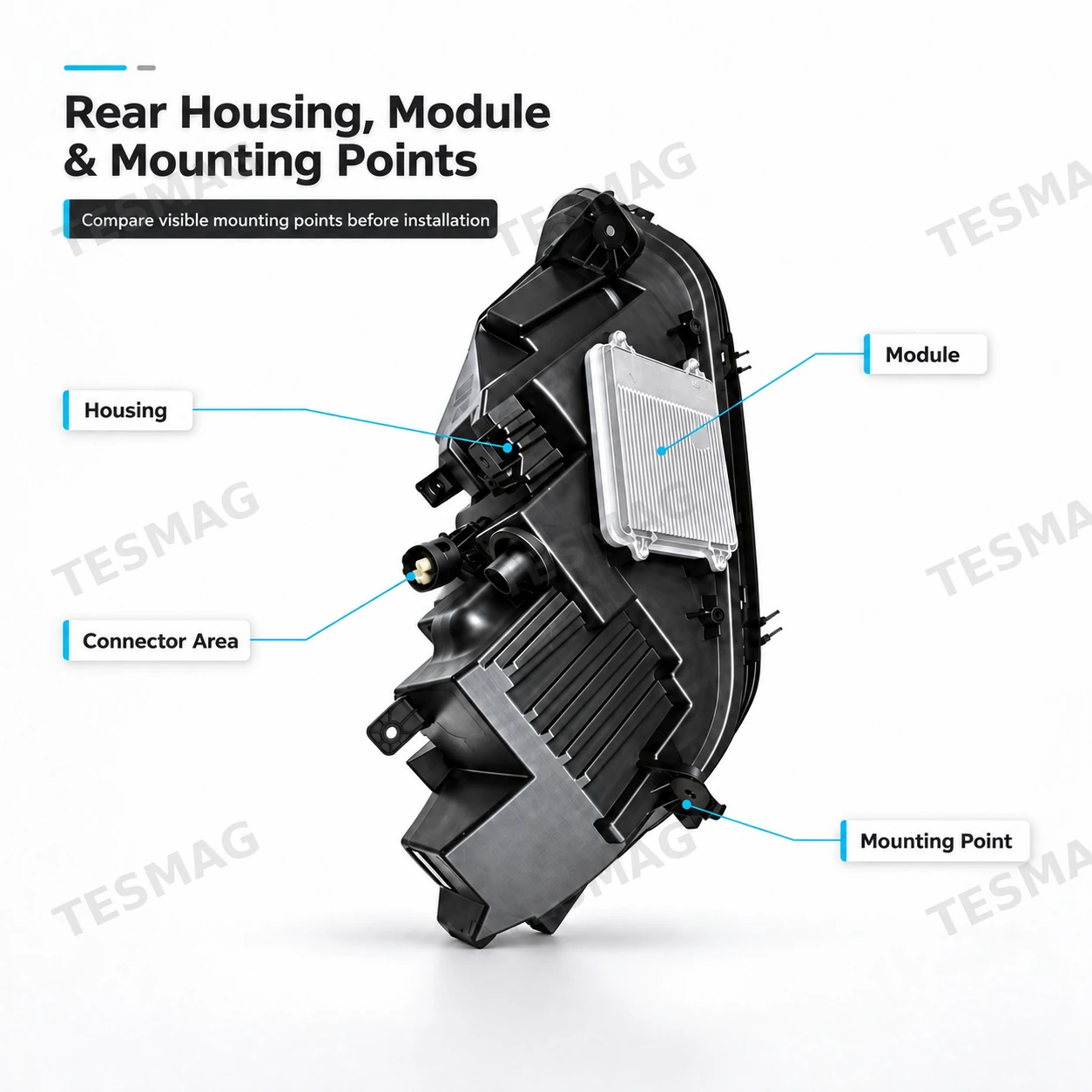 LED Headlight Assembly for Tesla Model X 2016–2020 | 1034314/1034315