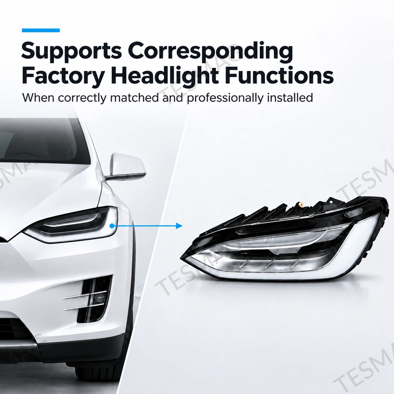 US LED Headlight Assembly for Tesla Model X 2016–2020 | 1034314/1034315