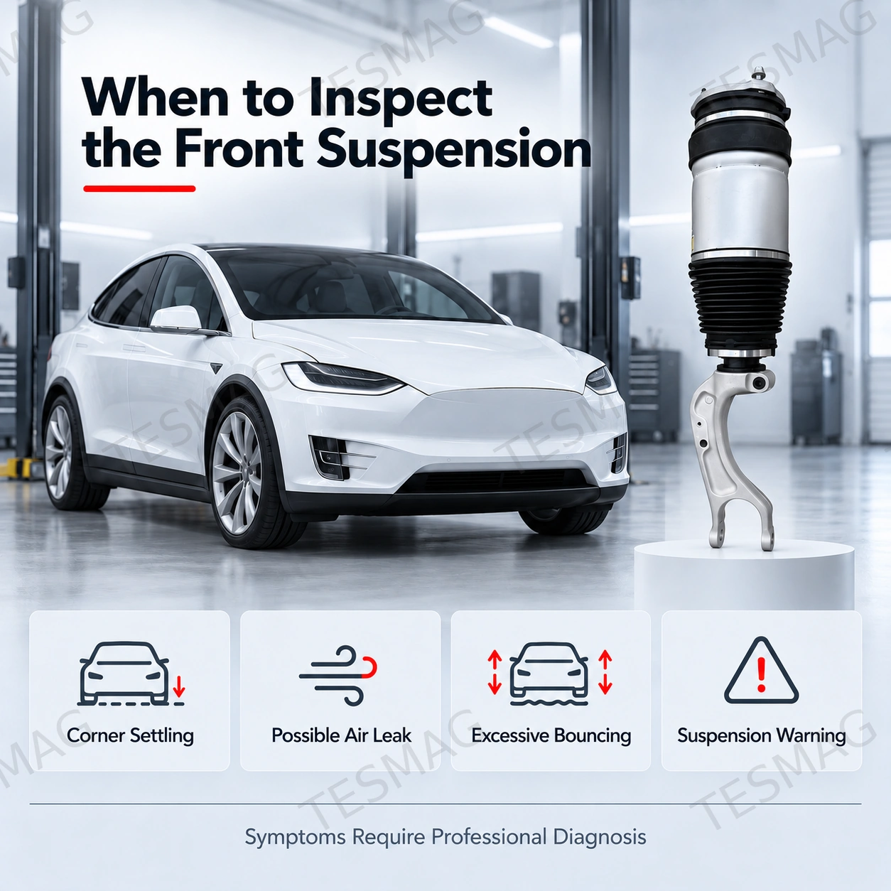 Front Air Suspension Strut Assembly for Tesla Model X 2017–2019 | 1027361-00-G