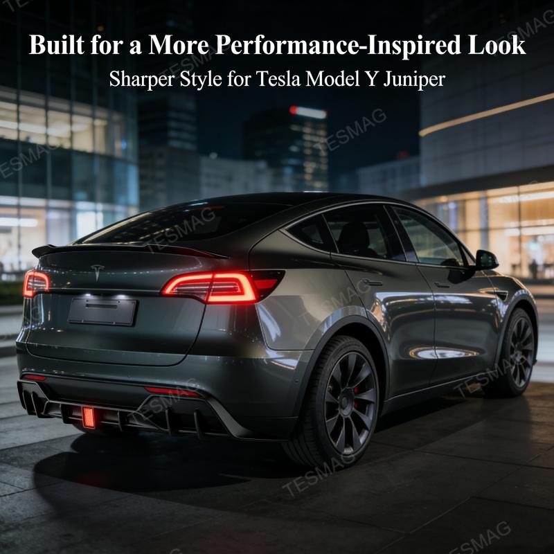 Tesla Model Y Juniper (2025+) Sport Rear Diffuser with Smart LED Brake Light 
