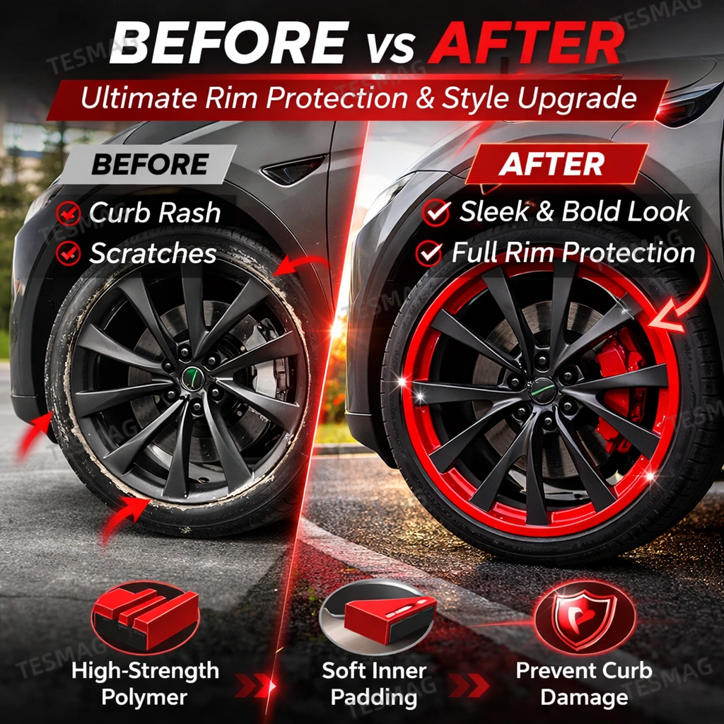 Tesla Model Y Juniper Performance 21″ Wheel Rim Protectors – Curb Rash Protection 4PCS