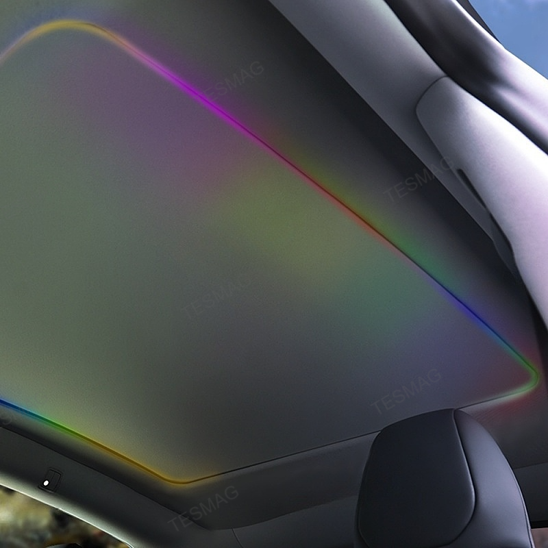 Tesla Model Y Juniper Roof Power Sunshade with Sunroof Visor and Ambient Lighting