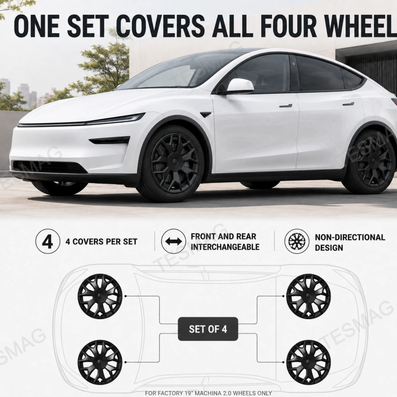 19-Inch Machina 2.0 Wheel Covers for Tesla Model Y L 2026+ 