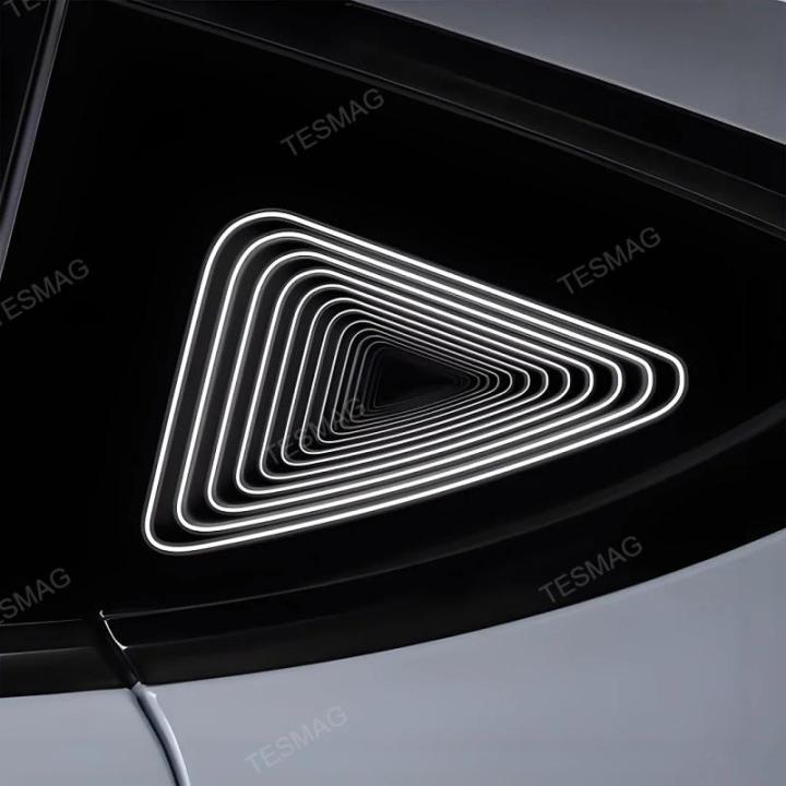 Tesla Model 3/Y/ Model 3 Highland Triangle Window Ambient Lighting (2 ...