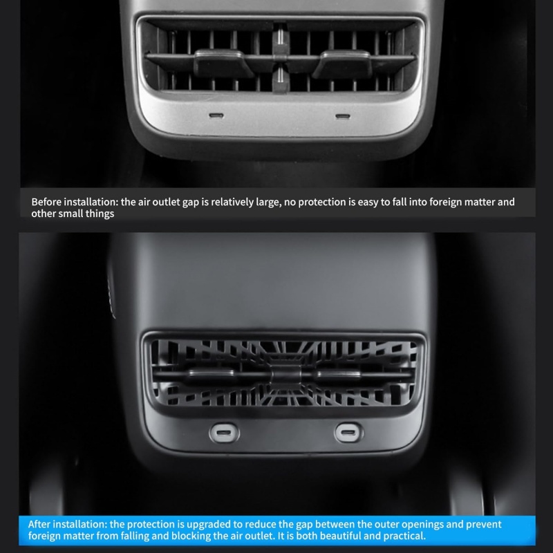 Tesla Model Y/3 Highland Rear Seat Vent Cover Frame and Under Seat Outlet Cover