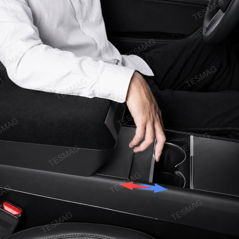 Alcantara Armrest Riser with Hidden Storage for Tesla Model 3 Highland/Model Y Juniper/Model YL