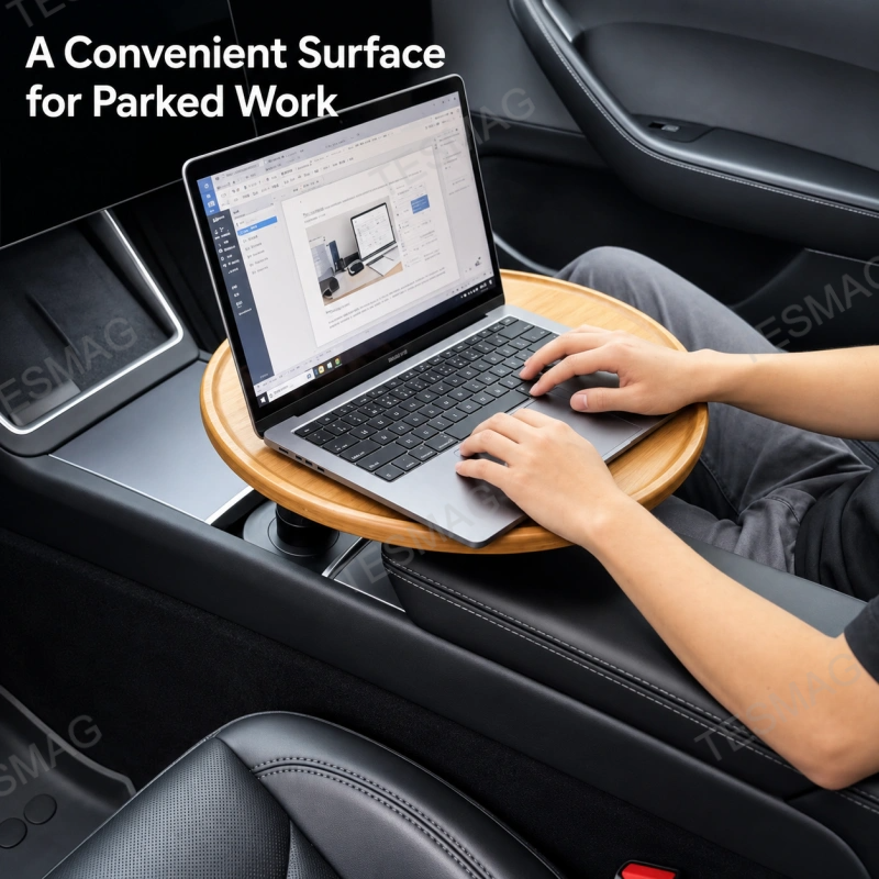 360° Swivel Cup Holder Car Desk for Tesla Model 3/Y/S/X