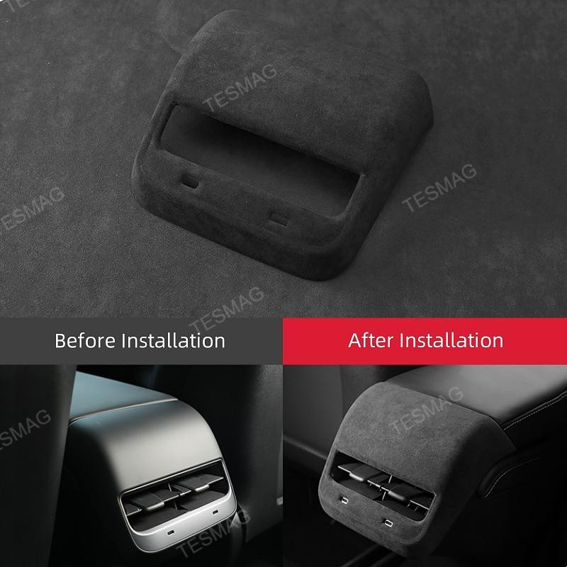 Tesla model 3/Y Alcantara Rear Air Vent Kick Proof Trim Cover