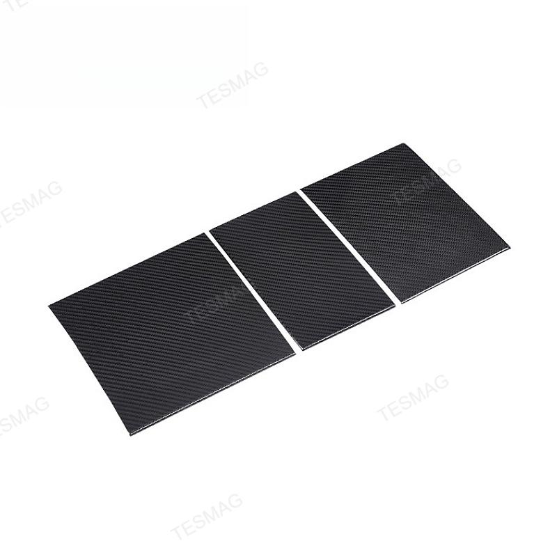 True Carbon Fiber Center Console Overlay for Tesla Model 3 Highland & Model Y Juniper  (3PCS)