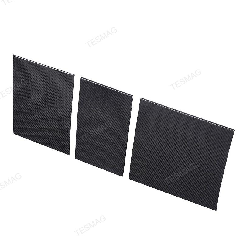 True Carbon Fiber Center Console Overlay for Tesla Model 3 Highland & Model Y Juniper  (3PCS)