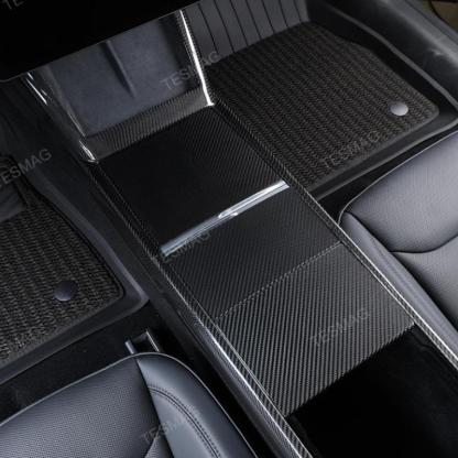 True Carbon Fiber Center Console Overlay for Tesla Model 3 Highland & Model Y Juniper  (3PCS)